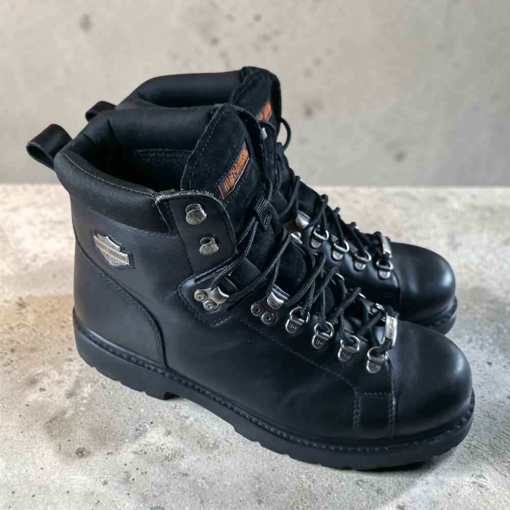 Harley Davidson Men's 12 Dipstick Black Leather Motorcycle Boots *Barely Worn.
